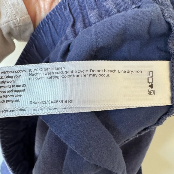 Eileen Fisher Blue Lantern Ankle Pants in Organic Linen - Picture 7 of 7